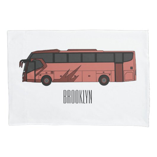 Abbildung des Bus-Cartoon Kissenbezug (Vorderseite)