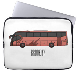 Abbildung des Bus-Cartoon Laptopschutzhülle