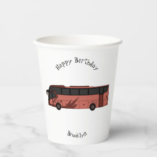Abbildung des Bus-Cartoon Pappbecher