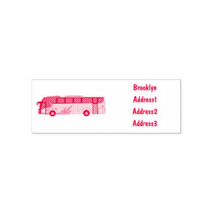 Abbildung des Bus-Cartoon Permastempel