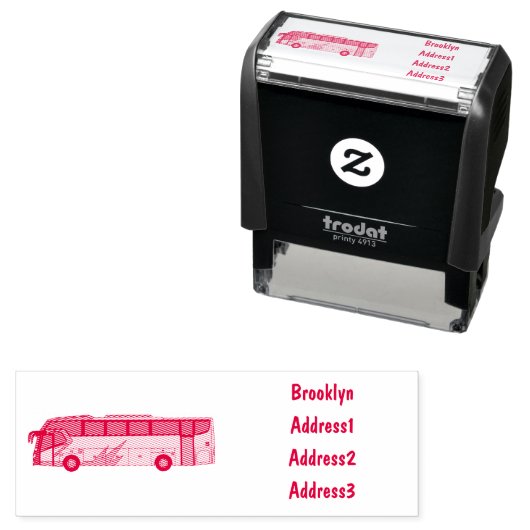 Abbildung des Bus-Cartoon Permastempel (Beispiel)