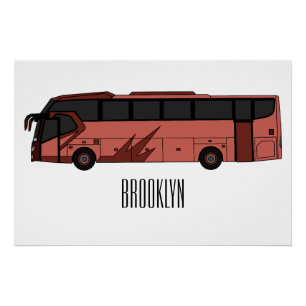 Abbildung des Bus-Cartoon Poster