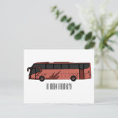 Abbildung des Bus-Cartoon Postkarte (Stehend Vorderseite)