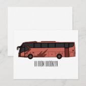 Abbildung des Bus-Cartoon Postkarte (Vorne/Hinten)