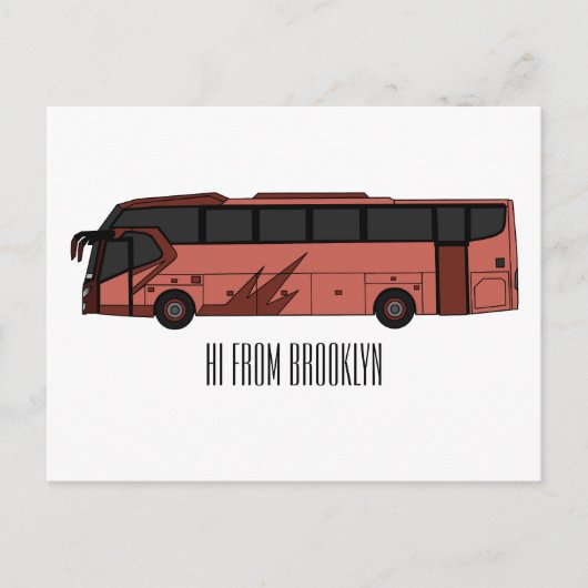 Abbildung des Bus-Cartoon Postkarte (Vorderseite)