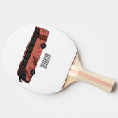 Abbildung des Bus-Cartoon Tischtennis Schläger (Seitenansicht)