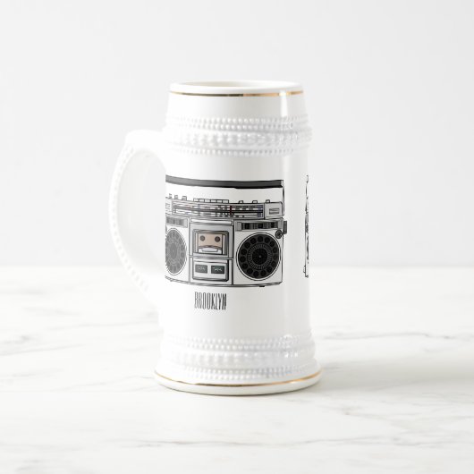 Abbildung des Cartoon Bierglas (Vorderseite Links)