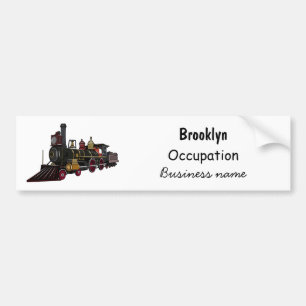 Abbildung des Cartoon der Dampflokomotive Autoaufkleber