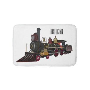 Abbildung des Cartoon der Dampflokomotive Badematte