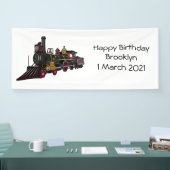 Abbildung des Cartoon der Dampflokomotive Banner (Messe)