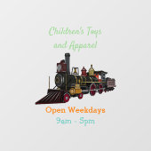 Abbildung des Cartoon der Dampflokomotive Fensteraufkleber (Blatt)