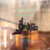 Abbildung des Cartoon der Dampflokomotive Fensteraufkleber (Blatt 2)