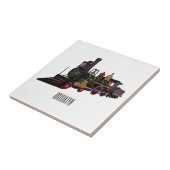 Abbildung des Cartoon der Dampflokomotive Fliese (Seite)