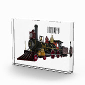 Abbildung des Cartoon der Dampflokomotive Fotoblock (Rechts)