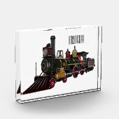 Abbildung des Cartoon der Dampflokomotive Fotoblock (Links)