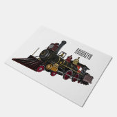 Abbildung des Cartoon der Dampflokomotive Fußmatte (Schrägansicht)