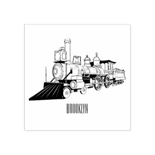 Abbildung des Cartoon der Dampflokomotive Gummistempel