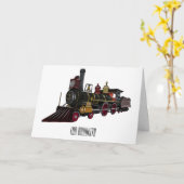 Abbildung des Cartoon der Dampflokomotive Karte (Gelbe Blume)