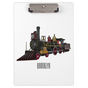 Abbildung des Cartoon der Dampflokomotive Klemmbrett