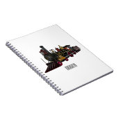 Abbildung des Cartoon der Dampflokomotive Notizblock (Rechte Seite)