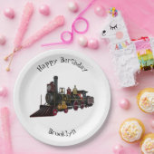 Abbildung des Cartoon der Dampflokomotive Pappteller (Party)