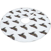 Abbildung des Cartoon der Dampflokomotive Polyester Weihnachtsbaumdecke (Schrägansicht)