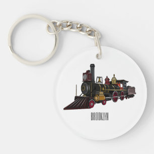 Abbildung des Cartoon der Dampflokomotive Schlüsselanhänger