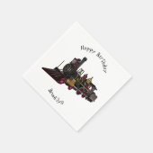 Abbildung des Cartoon der Dampflokomotive Serviette (Ecke)