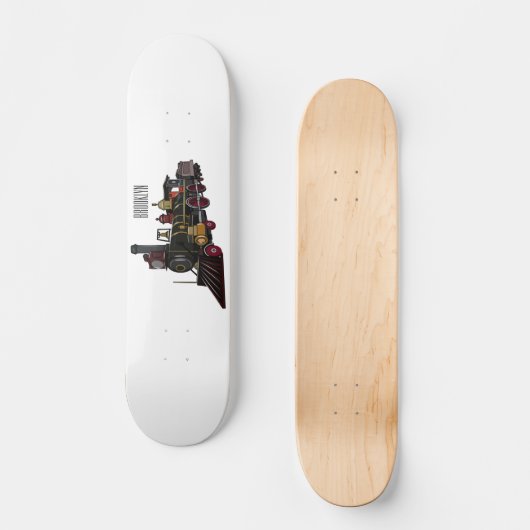 Abbildung des Cartoon der Dampflokomotive Skateboard (Vorderseite)