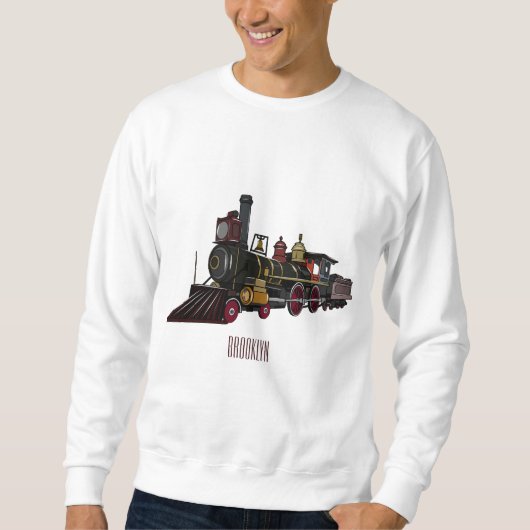 Abbildung des Cartoon der Dampflokomotive Sweatshirt (Vorderseite)