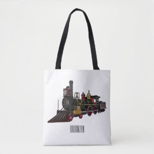 Abbildung des Cartoon der Dampflokomotive Tasche