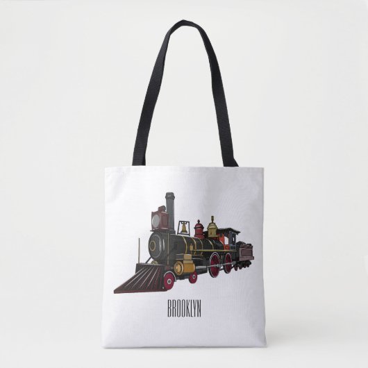 Abbildung des Cartoon der Dampflokomotive Tasche (Vorderseite)