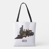 Abbildung des Cartoon der Dampflokomotive Tasche (Rückseite)