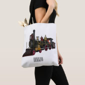 Abbildung des Cartoon der Dampflokomotive Tasche (Von Nahem)