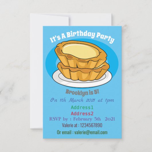 Abbildung des Cartoon der Eier Einladung (Vorderseite)