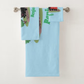 Abbildung des Cartoon der niedlichen Dampfzuglokom Badhandtuch Set (Insitu)