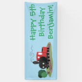 Abbildung des Cartoon der niedlichen Dampfzuglokom Banner (Vertikal)