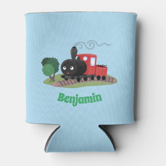 Abbildung des Cartoon der niedlichen Dampfzuglokom Dosenkühler (Vorderseite)