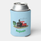 Abbildung des Cartoon der niedlichen Dampfzuglokom Dosenkühler (Kanne Rückseite)