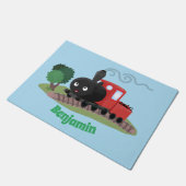 Abbildung des Cartoon der niedlichen Dampfzuglokom Fußmatte (Schrägansicht)