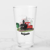 Abbildung des Cartoon der niedlichen Dampfzuglokom Glas (Rückseite)