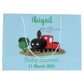 Abbildung des Cartoon der niedlichen Dampfzuglokom Große Geschenktüte (Rückseite)