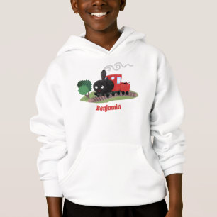 Abbildung des Cartoon der niedlichen Dampfzuglokom Hoodie