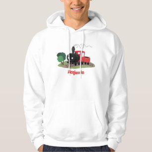Abbildung des Cartoon der niedlichen Dampfzuglokom Hoodie