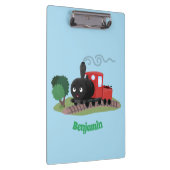 Abbildung des Cartoon der niedlichen Dampfzuglokom Klemmbrett (Rechts)