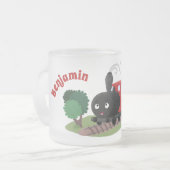 Abbildung des Cartoon der niedlichen Dampfzuglokom Mattglastasse (Vorderseite Links)