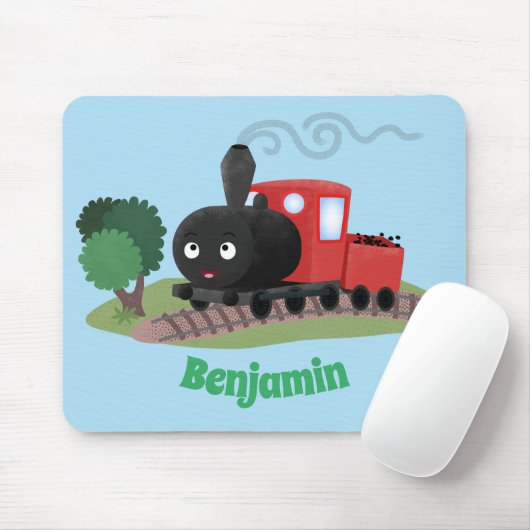Abbildung des Cartoon der niedlichen Dampfzuglokom Mousepad (Mit Mouse)