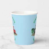 Abbildung des Cartoon der niedlichen Dampfzuglokom Pappbecher (Links)