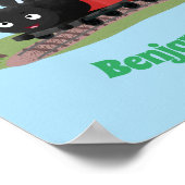 Abbildung des Cartoon der niedlichen Dampfzuglokom Poster (Ecke)