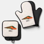 Abbildung des Cartoon des Bullet Ofenhandschuh & Topflappen-Set (Vorderseite/Rückseite)